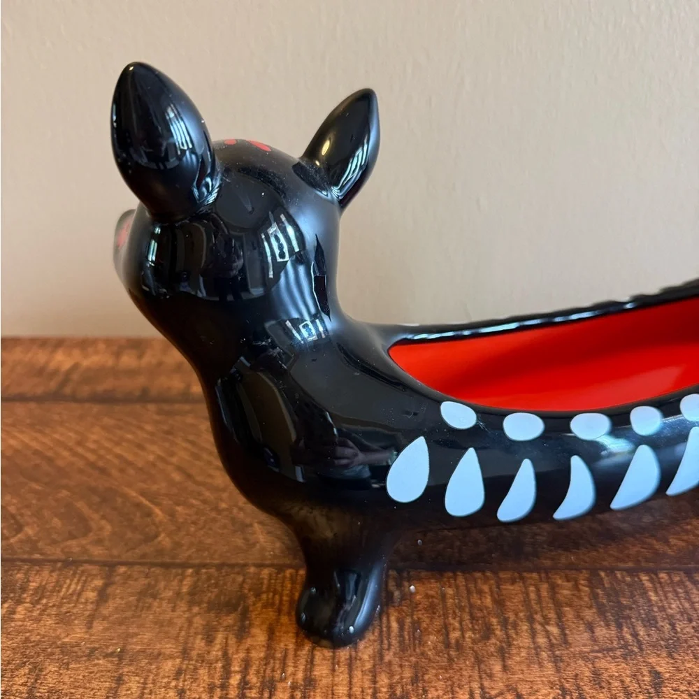 NWT! Pier 1 Day of the Dead Dog Cracker Dish. Sugar Skull/ Dias de Los Muertos